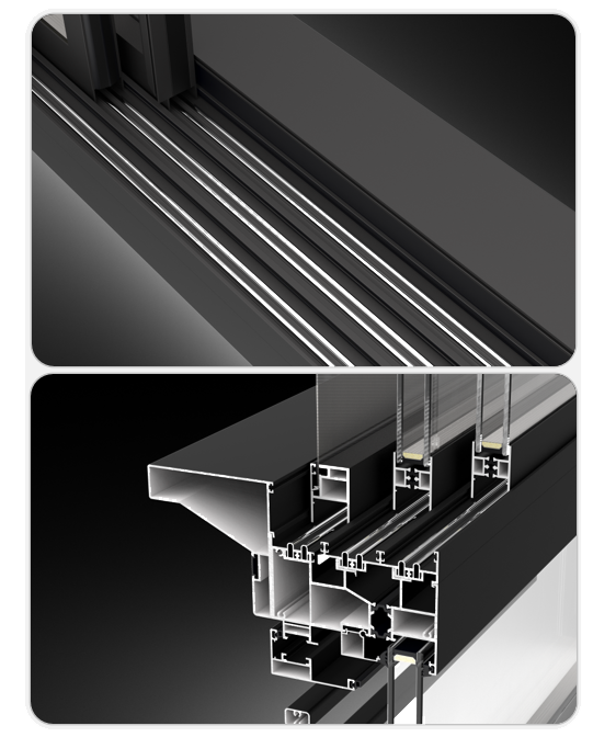 Six-track bridge-cutoff sliding window Six-track bridge-cutoff sliding window